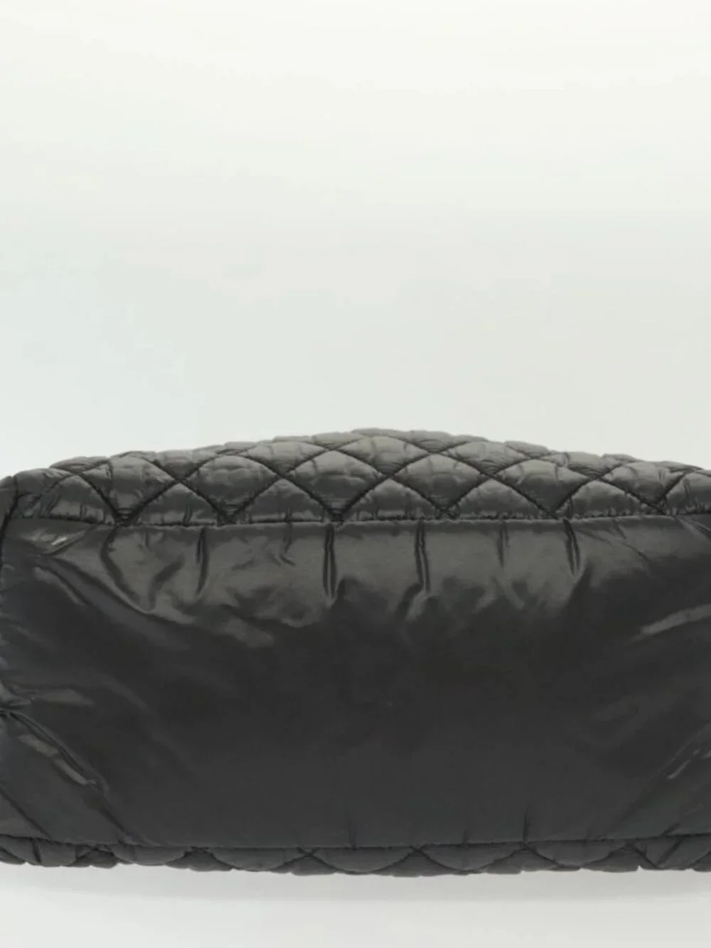 CHANEL Cococoon Hand Bag Nylon Black Silver CC Auth BA5555